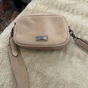 Small leather two compartments crossbody